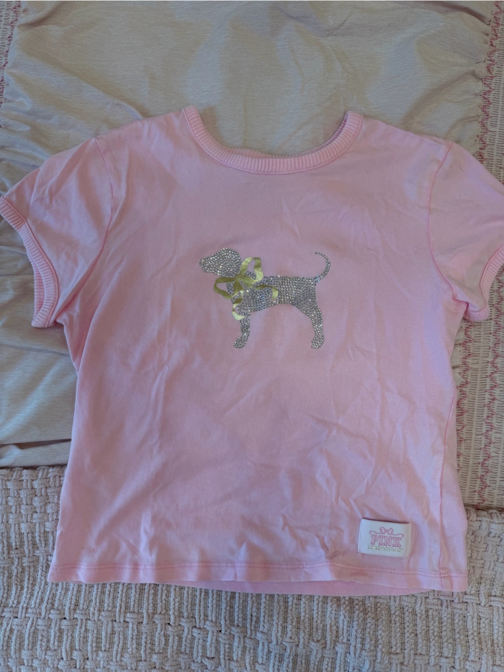 Pink X Love Shack Fancy Rhinestone Shirt